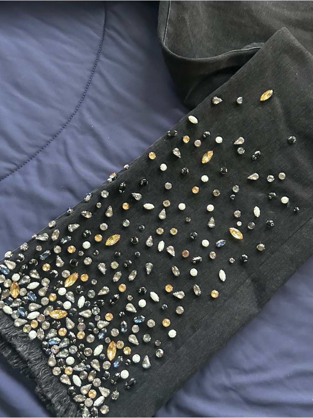 Anthropologie Pilcro Embellished Mid-Rise Slim Straight Jeans in Black - Picture 6 of 12